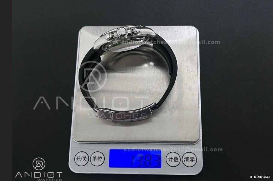 Best Diamonds Black Edition Dial 816 VSF 1:1 SoftTouch Silver Oysterflex on (Weighted) Daytona Strap V2 126519 VS4131 0219